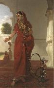Tilly Kettle Dancing Girl or An Indian Dancing Girl with a Hookah oil painting reproduction